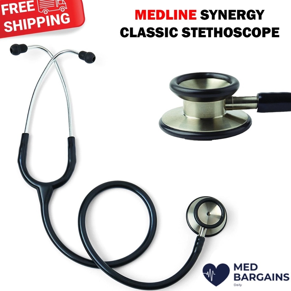 Medline Synergy Classic Stethoscope - Black